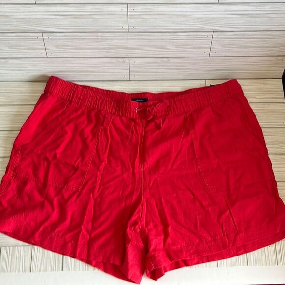 NWT Nautica Linen blend pull on drawstring shorts with pockets - Picture 2 of 7